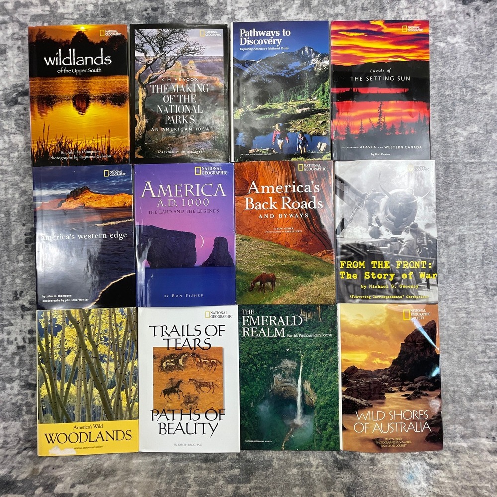 National Geographic Society Books Collection Lot of 12 Hardcover Travel Nature